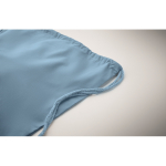 Recycled cotton and RPET drawstring backpack, 140 g/m² riviera blue colour third photographic view