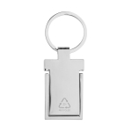 Metal rectangle keyring, phone stand function silver colour second view