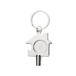 Recycled zinc keyring with radiator key and bottle opener silver colour