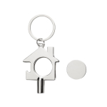 Recycled zinc keyring with radiator key and bottle opener silver colour