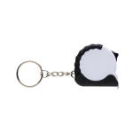 Recycled plastic and steel keyring with 1 m tape measure white colour