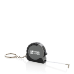 Recycled plastic and steel keyring with 1 m tape measure