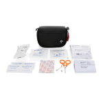 Branded first aid kit in nubuck with 15 accessories black colour