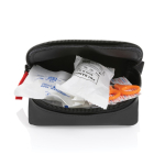 Branded first aid kit in nubuck with 15 accessories black colour