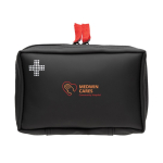 Promotional nubuck first aid kit with 24 accessories black colour