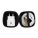 Charging set for phones and other devices with case black colour