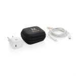 Charging set for phones and other devices with case black colour