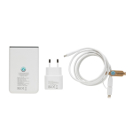 3-piece charging set in recycled plastic with power bank, 5,000 mAh black colour