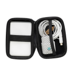 3-piece charging set in recycled plastic with power bank, 5,000 mAh black colour
