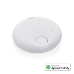 Recycled plastic item tracker, Apple-compatible white colour