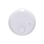 Recycled plastic item tracker, Apple-compatible white colour
