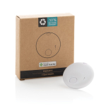 Recycled plastic item tracker, Apple-compatible white colour