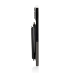 Magnetic phone wallet in synthetic leather with stand black colour