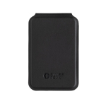 Magnetic phone wallet in synthetic leather with stand black colour