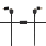 Charging and data transfer cable with anti-theft button black colour