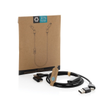 Charging and data transfer cable with anti-theft button black colour