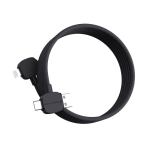 Tangle-free magnetic charging cable, 120 cm, 4 ports black colour