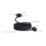 Tangle-free magnetic charging cable, 120 cm, 4 ports black colour