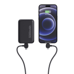 Tangle-free magnetic charging cable, 120 cm, 4 ports black colour