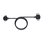 Tangle-free magnetic charging cable, 120 cm, 4 ports black colour