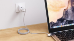 Tangle-free magnetic charging cable, 120 cm, 4 ports white colour