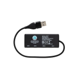 Recycled plastic and bamboo USB hub with 4 ports and dual cable black colour