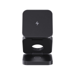 3-in-1 portable wireless charger in recycled aluminium grey colour