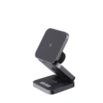3-in-1 portable wireless charger in recycled aluminium grey colour