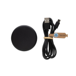 3-in-1 magnetic wireless charger in recycled plastic and bamboo black colour second view