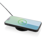 3-in-1 magnetic wireless charger in recycled plastic and bamboo black colour