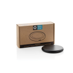 3-in-1 magnetic wireless charger in recycled plastic and bamboo black colour second view with box