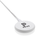 3-in-1 magnetic wireless charger in recycled plastic and bamboo white colour