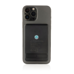 Recycled plastic wireless charger with 3-in-1 charging stand black colour