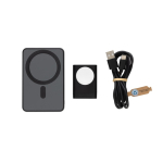 Recycled plastic wireless charger with 3-in-1 charging stand black colour