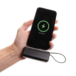 Power bank with lightning connector and multiple ports, 3,000 mAh black colour