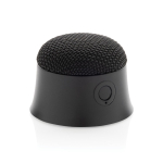 Magnetic speaker in recycled plastic that doubles as phone stand black colour
