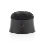 Magnetic speaker in recycled plastic that doubles as phone stand black colour