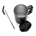 Elegant thermal mug in recycled stainless steel, 800 ml black colour