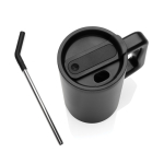 Elegant thermal mug in recycled stainless steel, 800 ml black colour seventh view