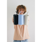 Elegant thermal mug in recycled stainless steel, 800 ml black colour third model view