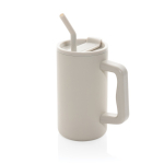 Elegant thermal mug in recycled stainless steel, 800 ml beige colour