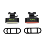 Set of two recycled plastic bike lights with 5 light modes black colour