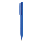 Recycled plastic pen with 1 km writing capacity, blue ink blue colour
