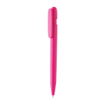Recycled plastic pen with 1 km writing capacity, blue ink pink colour
