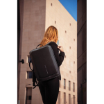 Anti-theft RPET backpack convertible into laptop briefcase, 16”