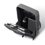 Anti-theft RPET backpack convertible into laptop briefcase, 16”