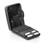 Anti-theft RPET backpack convertible into laptop briefcase, 16”