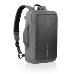 Anti-theft RPET backpack convertible into laptop briefcase, 16”