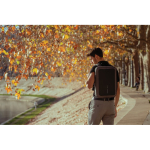 Anti-theft RPET backpack convertible into laptop briefcase, 16”
