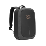 Waterproof anti-theft RPET backpack with RFID protection, 16” black colour